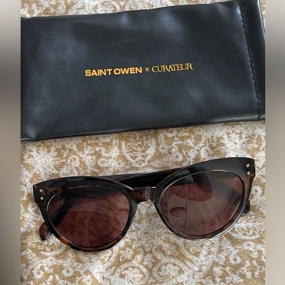 New Saint Owen x Curateur  Wylde tortoise shell sunglasses includes case - Picture 1 of 6